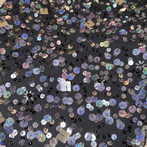 Miss Selfridge Sequined Scallop Hem Shorts Size 2 - Picture 4 of 5